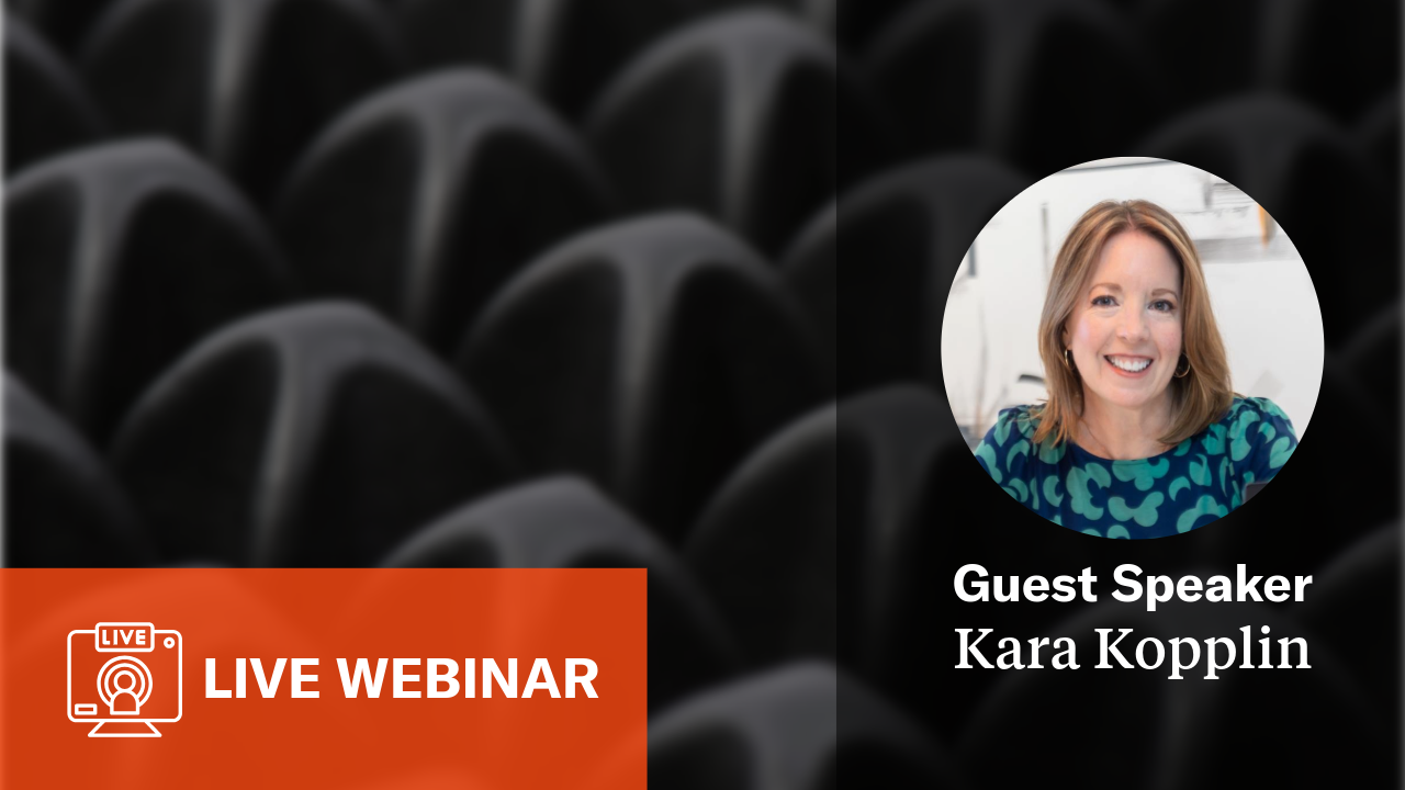 LIVE webinar banner with Guest speaker Kara Kopplin's image with ROHO Cell image as back ground